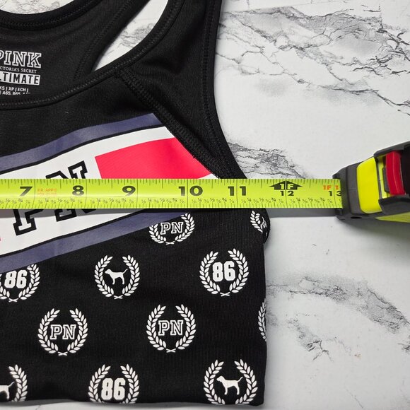 PINK Victoria's Secret Ultimate Extra Small Black Pink Racerback Sports Bra - Picture 6 of 7